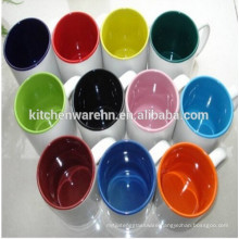 2015 haonai 11 oz inside color sublimation ceramic mug with handle